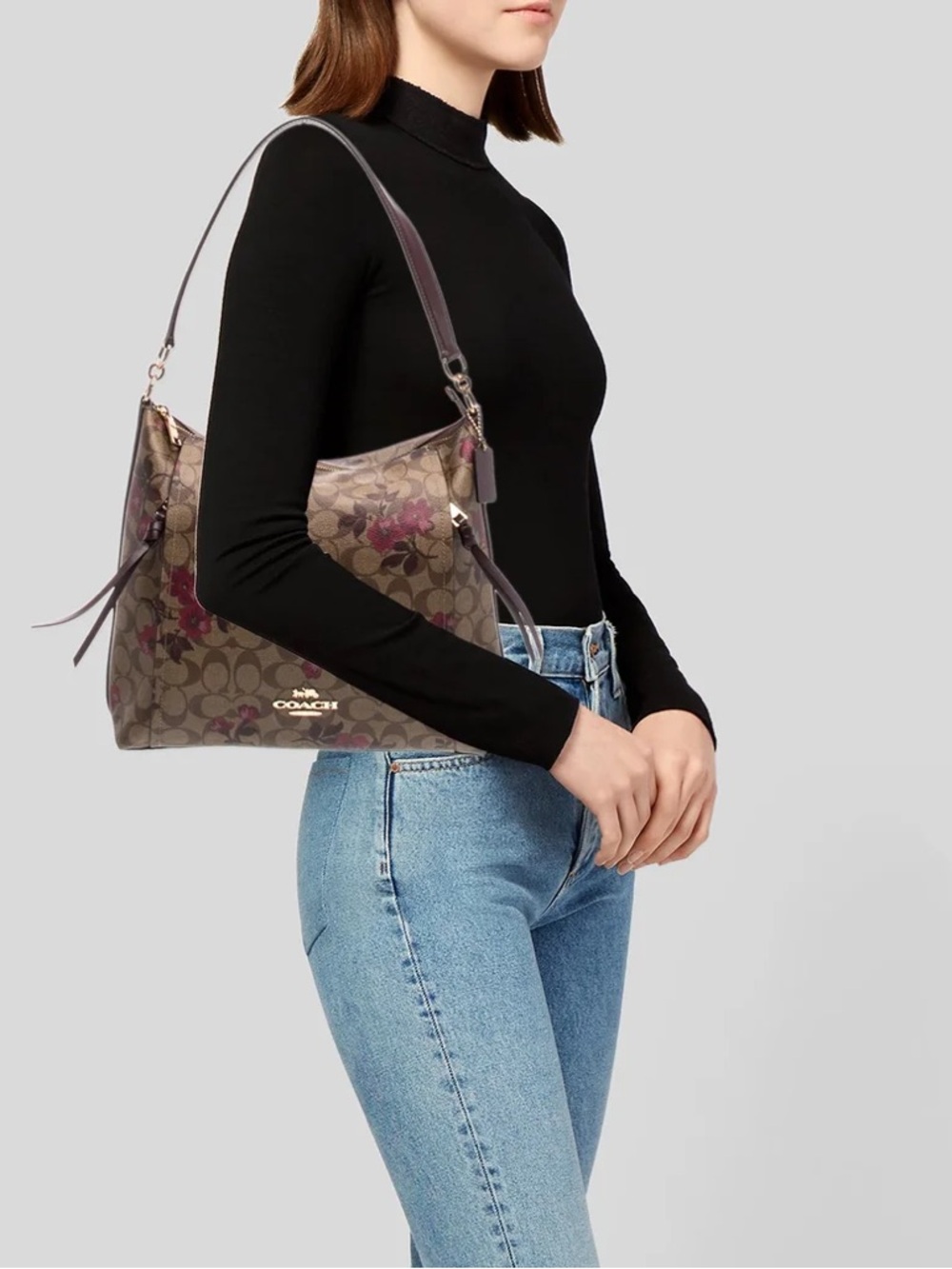 Coach F84729 Marlon Hobo In Signature Canvas With Victorian Floral Print - EUC - Picture 13 of 13